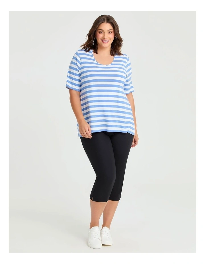 Natural Stripe Essential T-shirt in Multi image 3