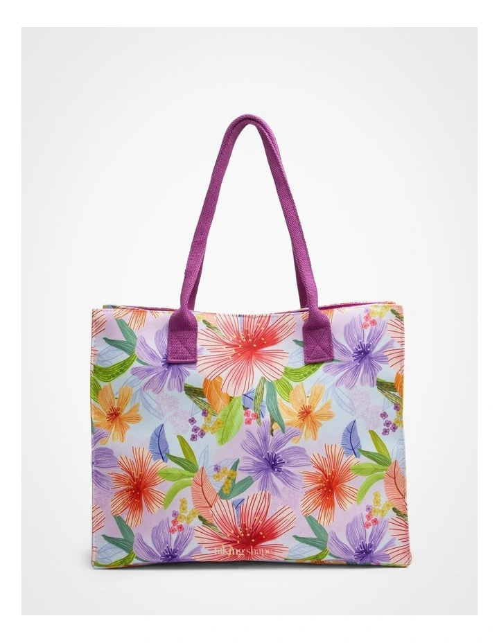 Floral Structured Tote Bag in Floral image 1