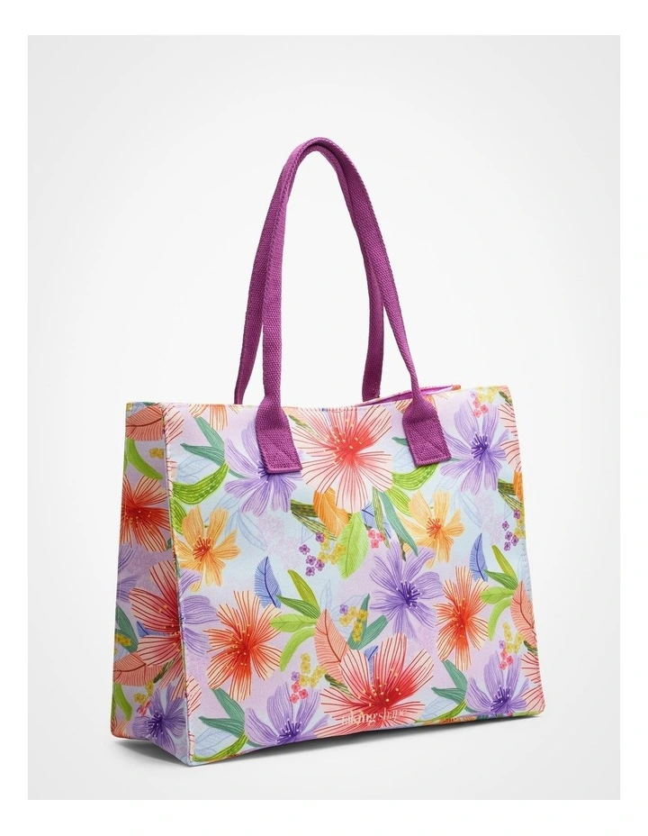 Floral Structured Tote Bag in Floral image 2