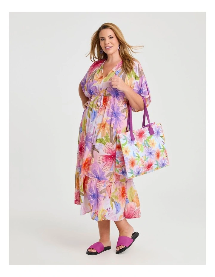 Floral Structured Tote Bag in Floral image 5