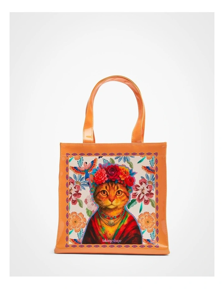 Flower Cat Patent Bag in Print image 1