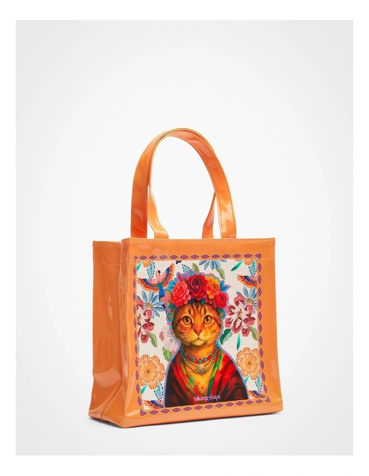 Flower Cat Patent Bag in Print image 2