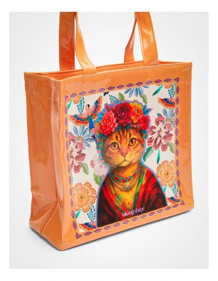 Flower Cat Patent Bag in Print image 3