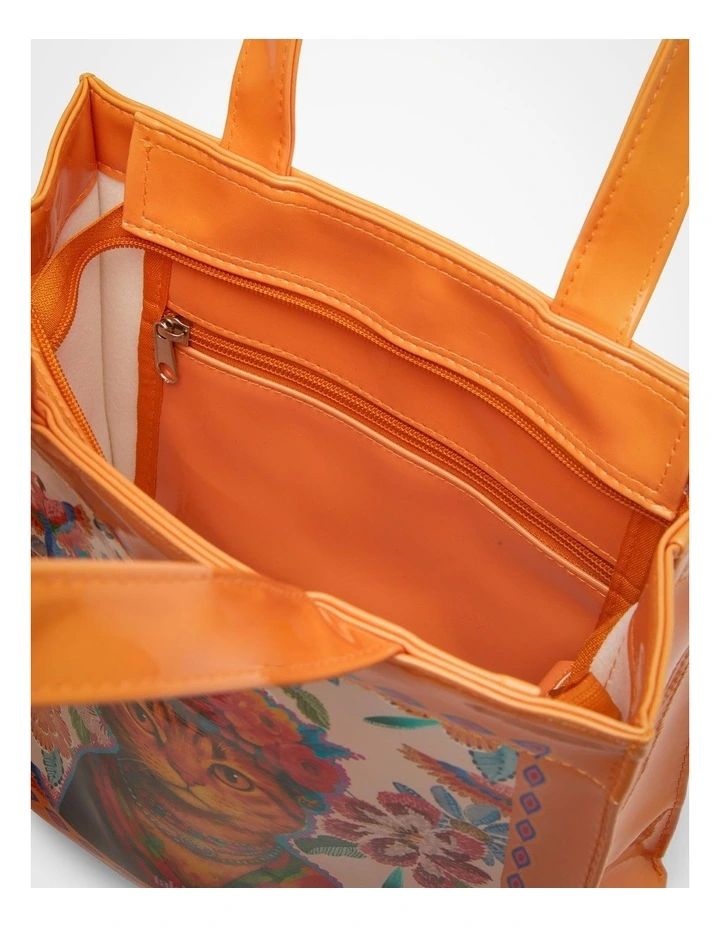 Flower Cat Patent Bag in Print image 5