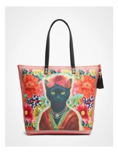 Flower Cat Tote Bag in Print