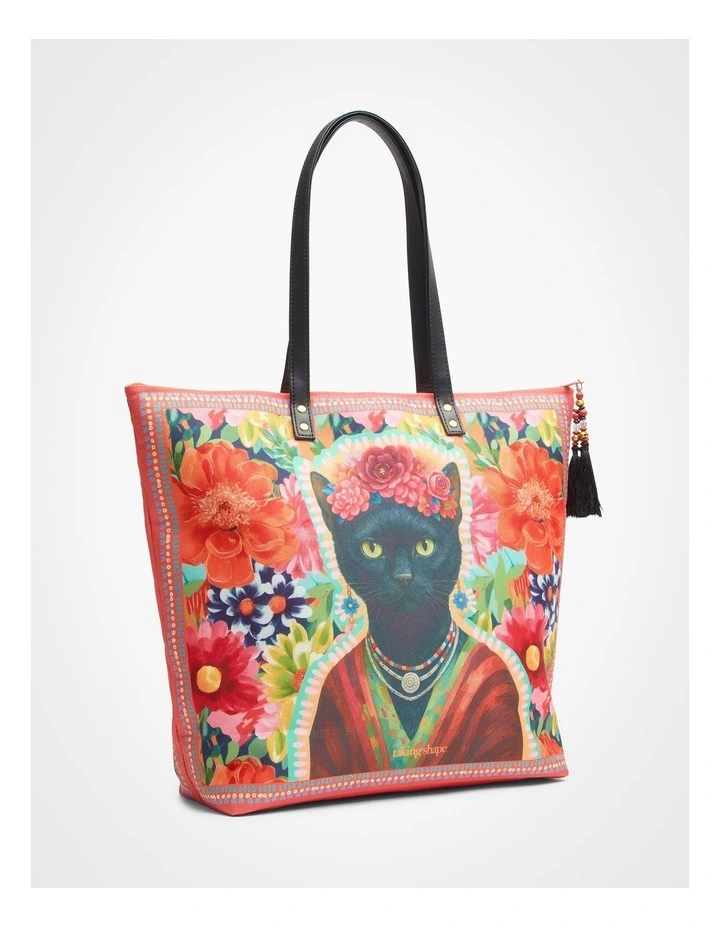 Flower Cat Tote Bag in Print image 2