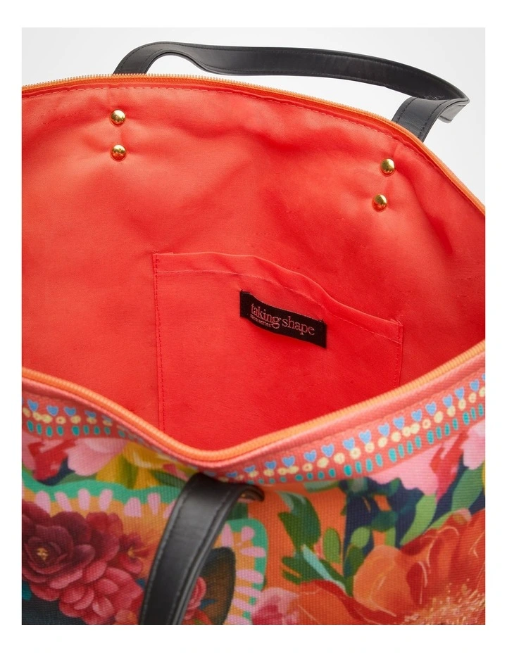 Flower Cat Tote Bag in Print image 4