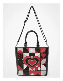 Graphic Heart Shoulder Bag in Multi