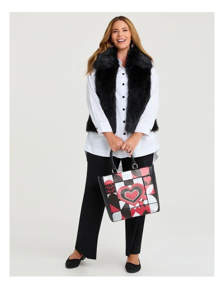 Graphic Heart Shoulder Bag in Multi image 6