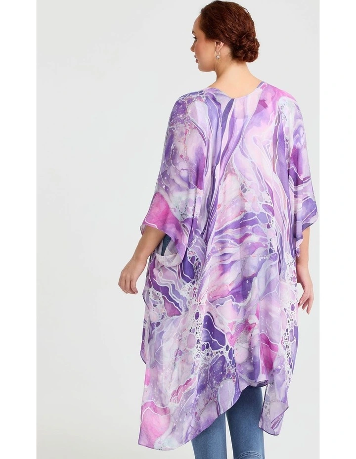 Large Swirl Cape Kimono Multi image 2
