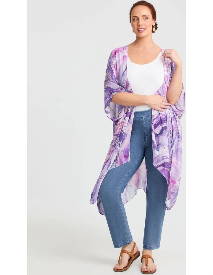 Large Swirl Cape Kimono Multi image 3