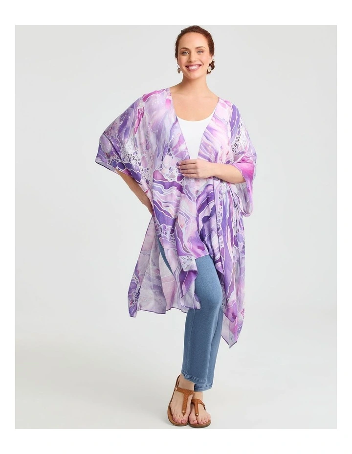Large Swirl Cape Kimono Multi image 4