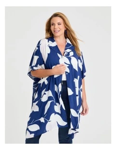 Abstract Shirt Poncho Multi