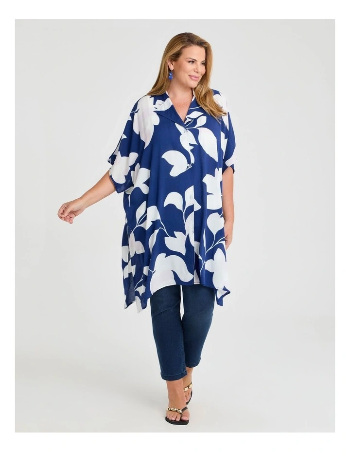 Abstract Shirt Poncho Multi image 2