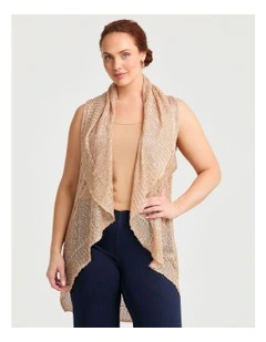 Evening Cascading Vest in Sand