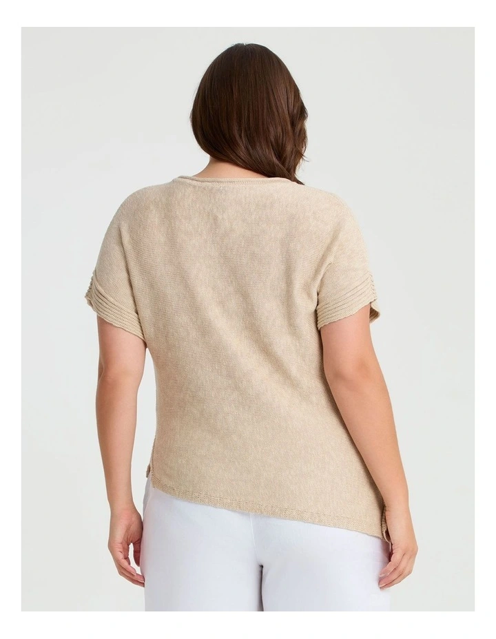 Lurex Boatneck Cotton Blend Knit Natural image 2