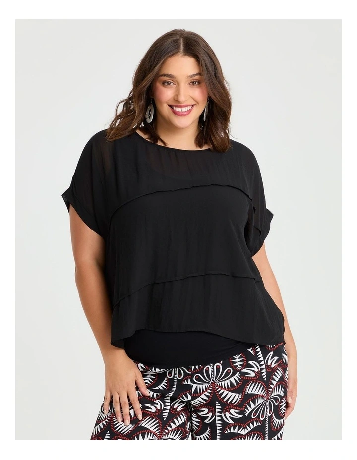 Chiffon Miley Overtop in Black image 1