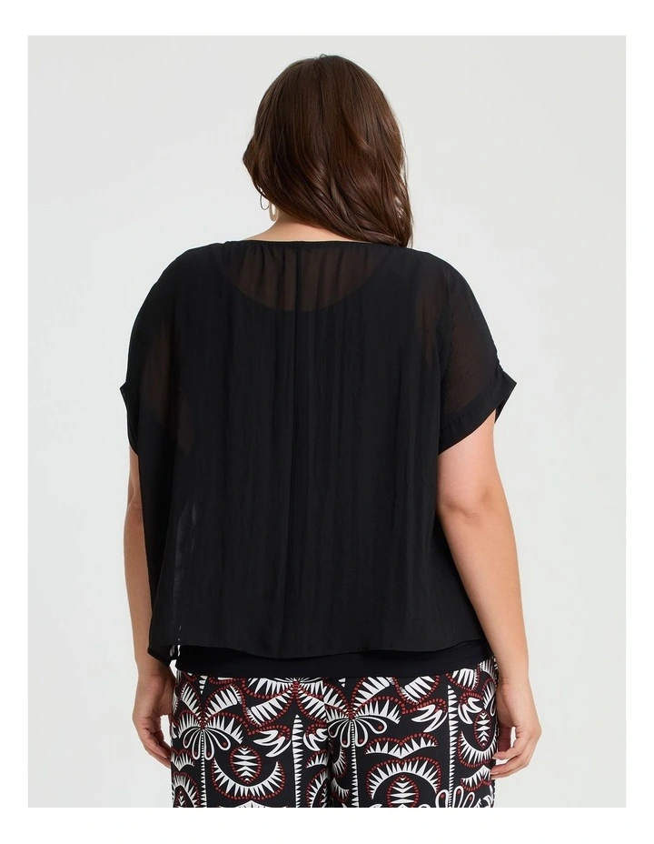 Chiffon Miley Overtop in Black image 2
