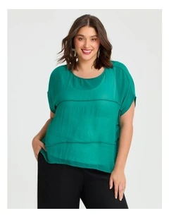 Chiffon Miley Overtop in Teal Green