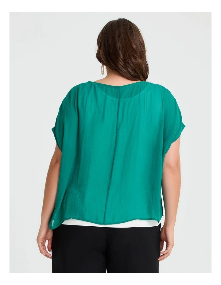 Chiffon Miley Overtop in Teal Green image 2
