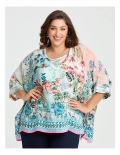 All About Blue Natural Top Print