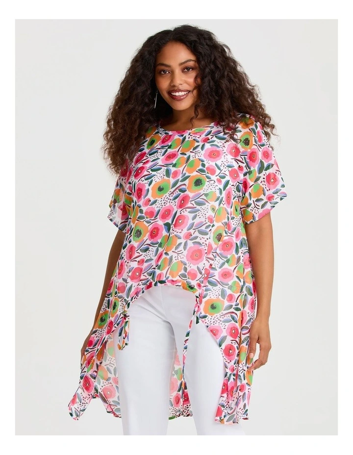 Chiffon Floral Daze Top in Multi image 1