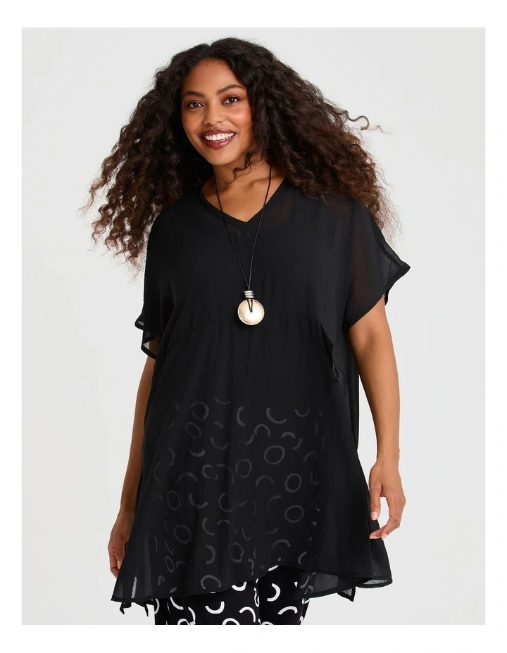 Chiffon Kira Tunic in Black image 1