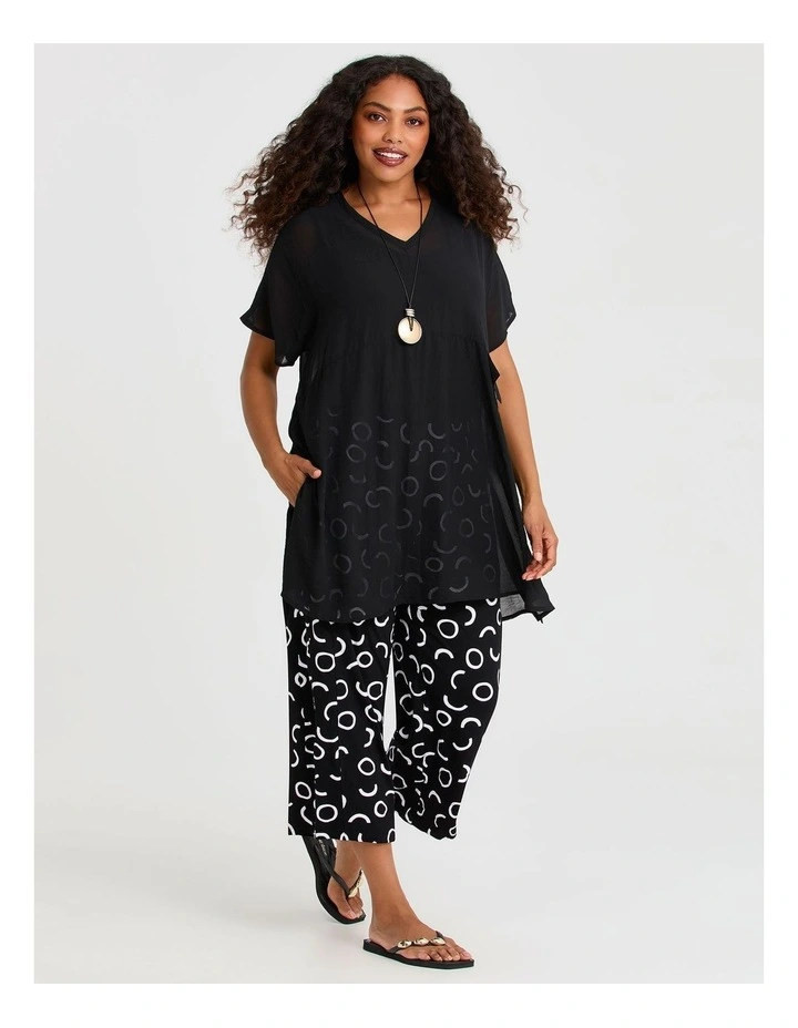 Chiffon Kira Tunic in Black image 3