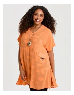 Chiffon Kira Tunic in Orangina