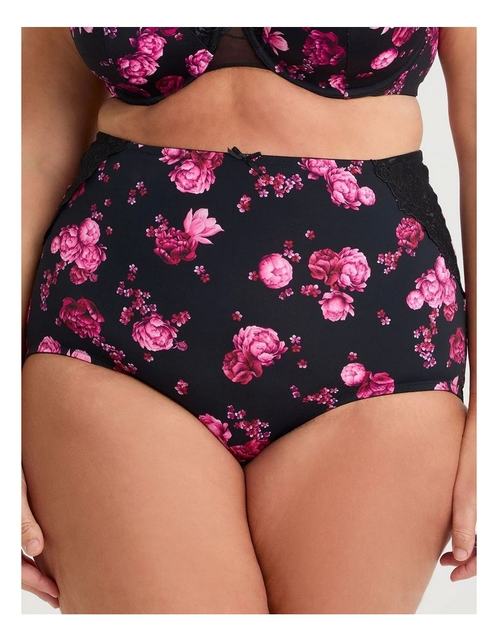 Micro Lace Detail Briefs 2 Pack in Black Floral image 2