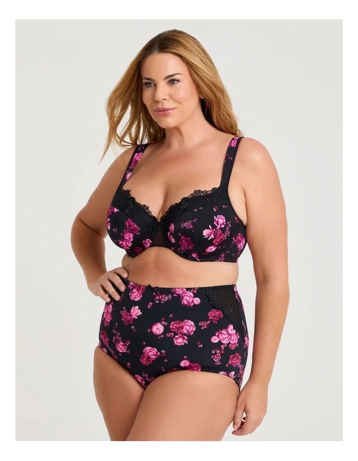 Micro Lace Detail Briefs 2 Pack in Black Floral image 4