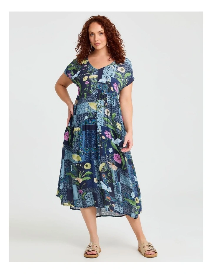 Patchwork Maxi Natural Dress Print image 1