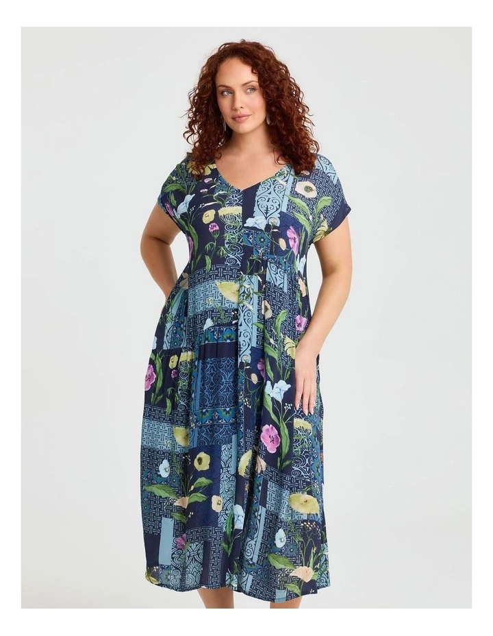 Patchwork Maxi Natural Dress Print image 3