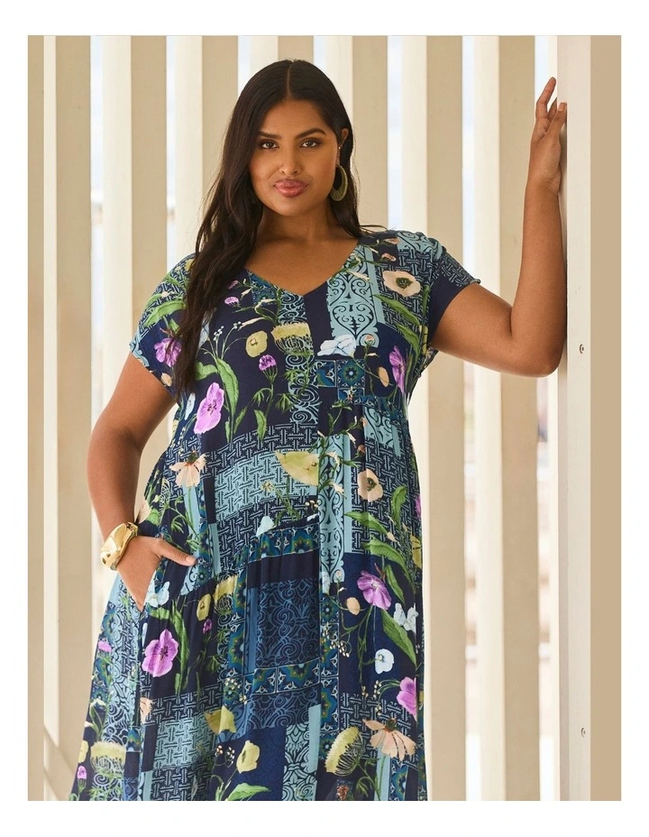 Patchwork Maxi Natural Dress Print image 5