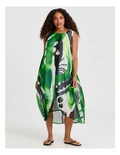 Chiffon Summer Spritz Dress in Multi