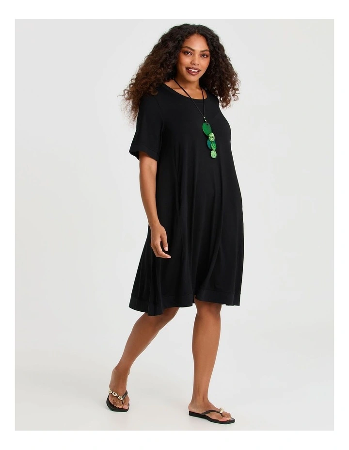 Natural Nova Panel Dress in Black image 1