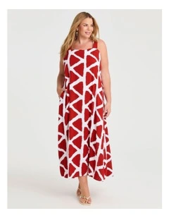 Natural Ortigia Geo Dress in Multi