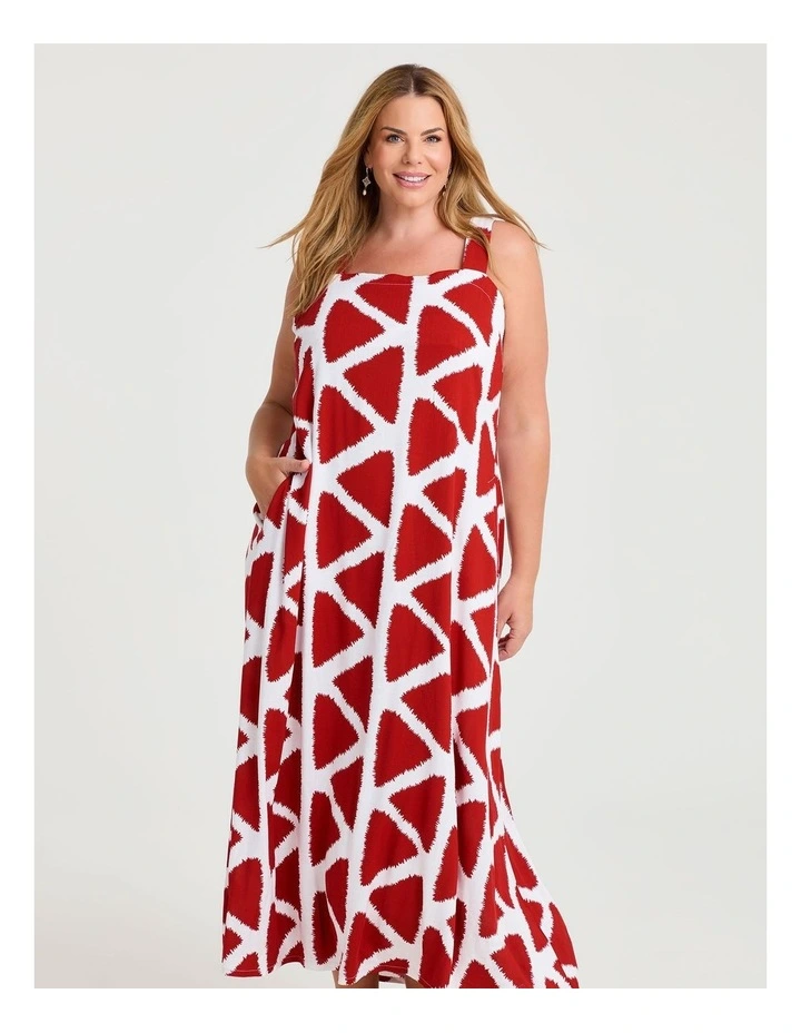 Natural Ortigia Geo Dress in Multi image 3