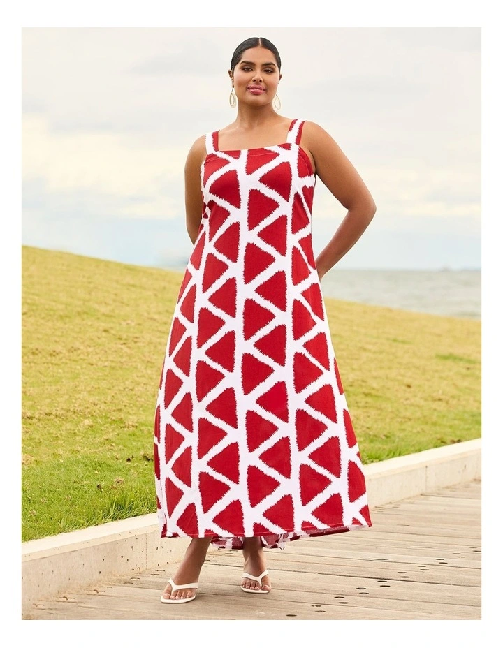 Natural Ortigia Geo Dress in Multi image 4