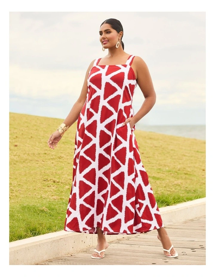 Natural Ortigia Geo Dress in Multi image 5