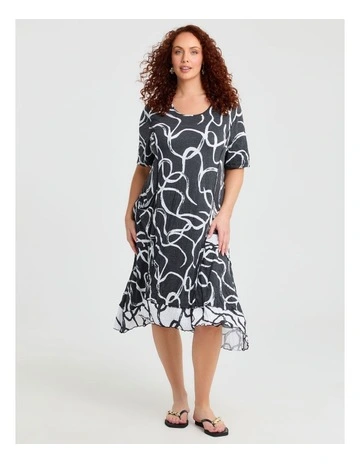 Bamboo Monochrome Dress Print
