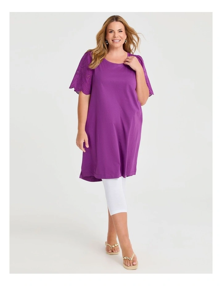 Cotton Broderie Palm Dress Sweet Berry image 1