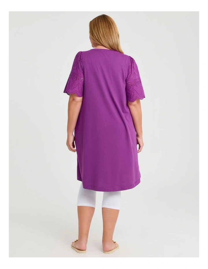 Cotton Broderie Palm Dress Sweet Berry image 2