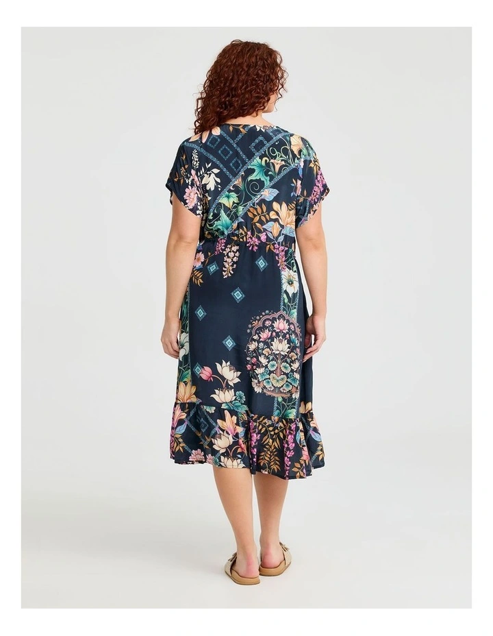 Natural Lotus Floral Dress in Multi image 2