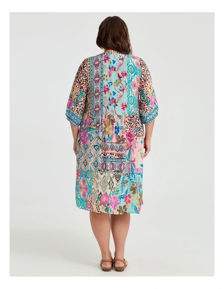 Natural Opulence Button Dress in Multi image 2