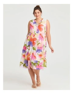 Natural Watercolour Blooms Dress in Print