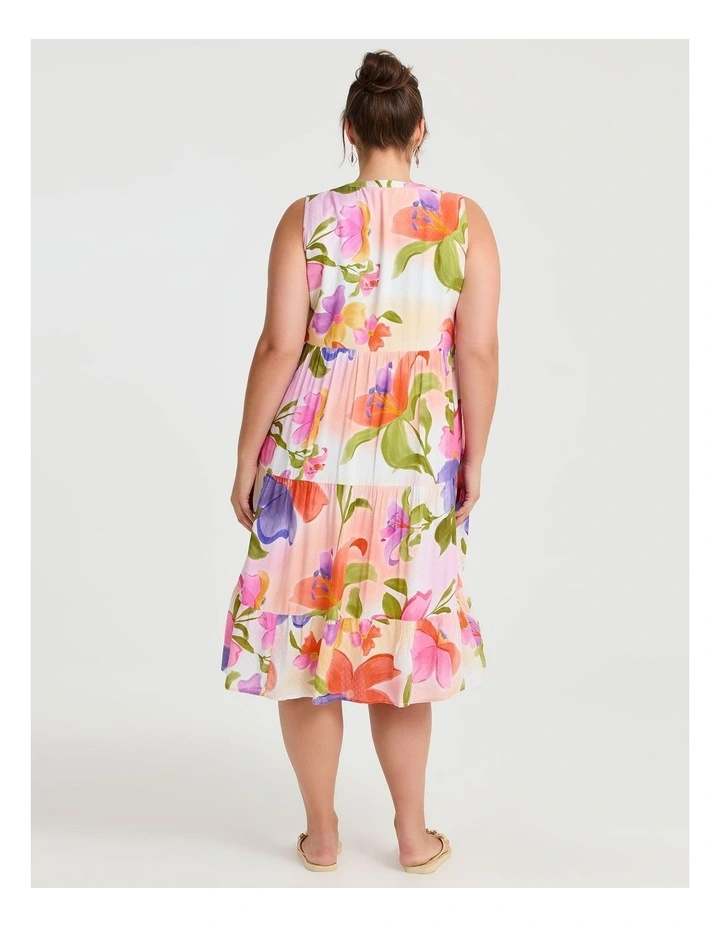 Natural Watercolour Blooms Dress in Print image 2