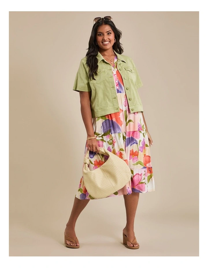 Natural Watercolour Blooms Dress in Print image 6