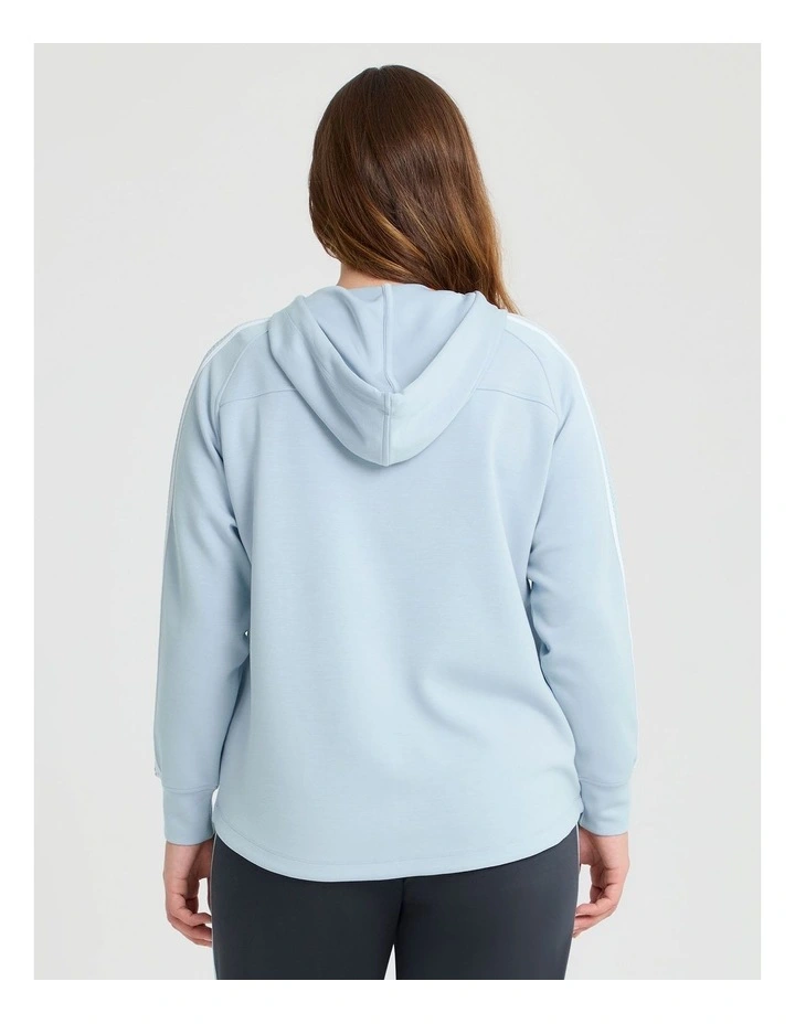 Luxe Touch Zip Through Hoodie in Seashell Blue image 2