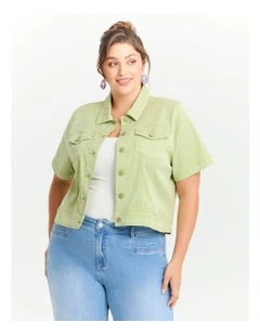Lyocell Short Sleeve Jacket in Matcha